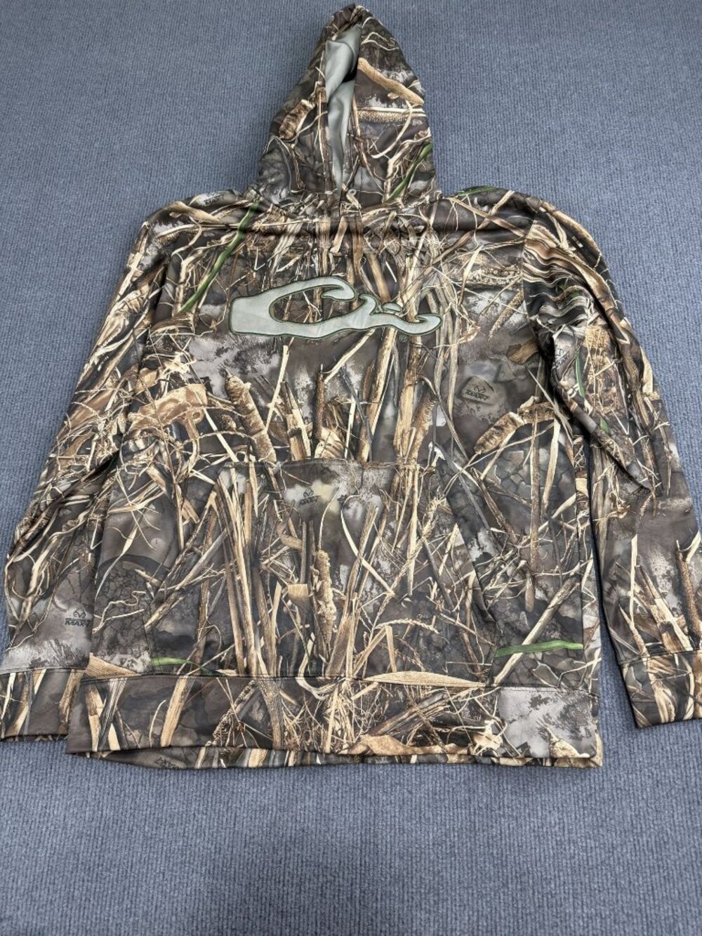Drake Waterfowl Mens Realtree Max-7 Camo Hoodie Pullover Sweatshirt M